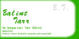 balint tarr business card